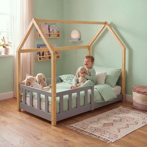 Kinderbed Hesel huisbed met uitvalbeveiliging [en.casa]