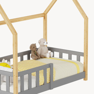 Kinderbed Hesel huisbed met uitvalbeveiliging [en.casa]