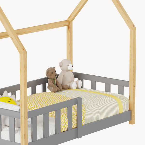 Kinderbed Hesel huisbed met uitvalbeveiliging [en.casa]