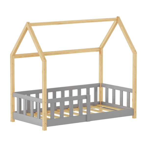 Kinderbed Hesel huisbed met uitvalbeveiliging [en.casa]