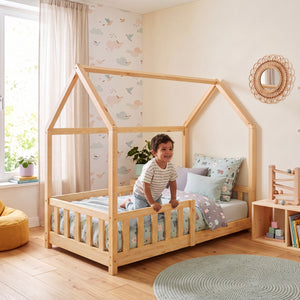 Kinderbed Hesel huisbed met uitvalbeveiliging [en.casa]