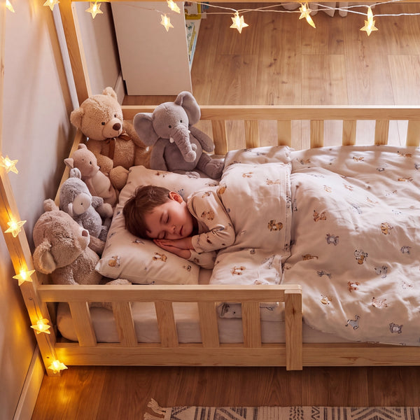 Kinderbed Hesel huisbed met uitvalbeveiliging [en.casa]
