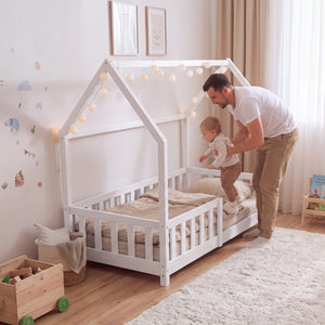 Kinderbed Hesel huisbed met uitvalbeveiliging [en.casa]