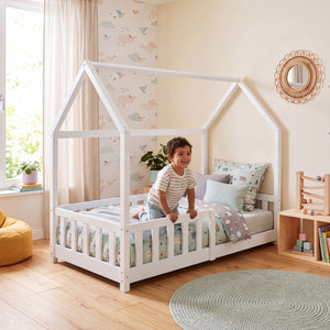 Kinderbed Hesel huisbed met uitvalbeveiliging [en.casa]