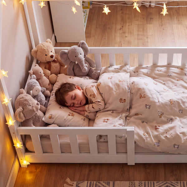 Kinderbed Hesel huisbed met uitvalbeveiliging [en.casa]