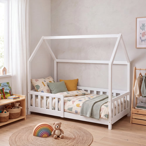 Kinderbed Hesel huisbed met uitvalbeveiliging [en.casa]