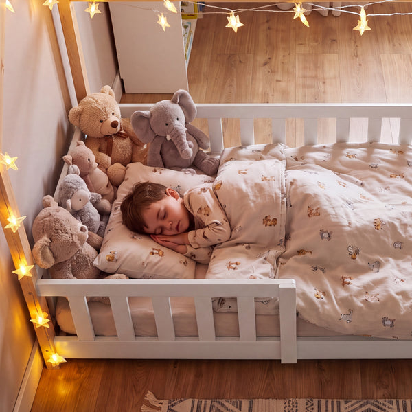 Kinderbed Hesel huisbed met uitvalbeveiliging [en.casa]