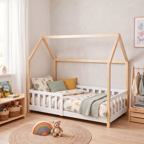 Kinderbed Hesel huisbed met uitvalbeveiliging [en.casa]