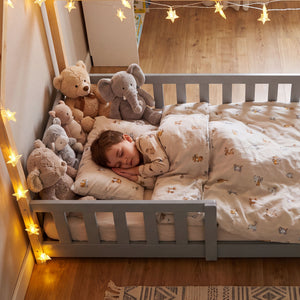 Kinderbed Hesel huisbed met uitvalbeveiliging [en.casa]