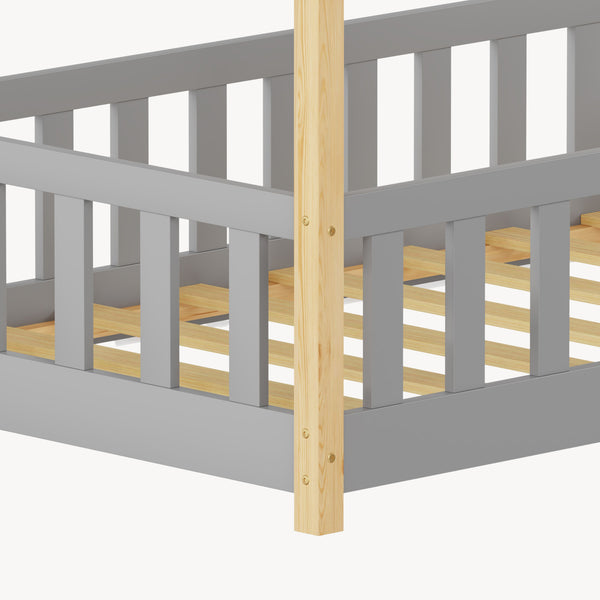 Kinderbed Hesel huisbed met uitvalbeveiliging [en.casa]