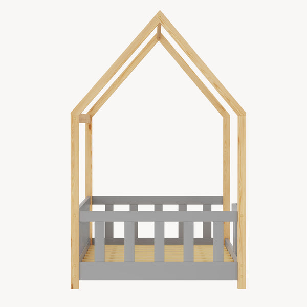 Kinderbed Hesel huisbed met uitvalbeveiliging [en.casa]