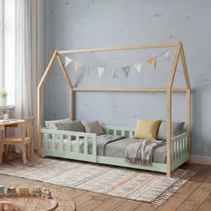 Kinderbed Hesel huisbed met uitvalbeveiliging [en.casa]