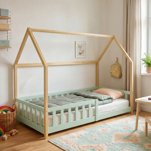 Kinderbed Hesel huisbed met uitvalbeveiliging [en.casa]