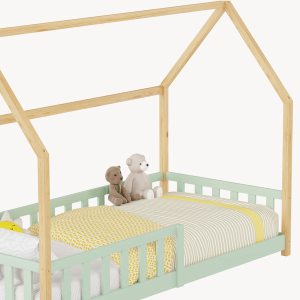 Kinderbed Hesel huisbed met uitvalbeveiliging [en.casa]