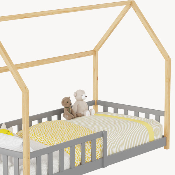 Kinderbed Hesel huisbed met uitvalbeveiliging [en.casa]