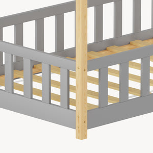Kinderbed Hesel huisbed met uitvalbeveiliging [en.casa]