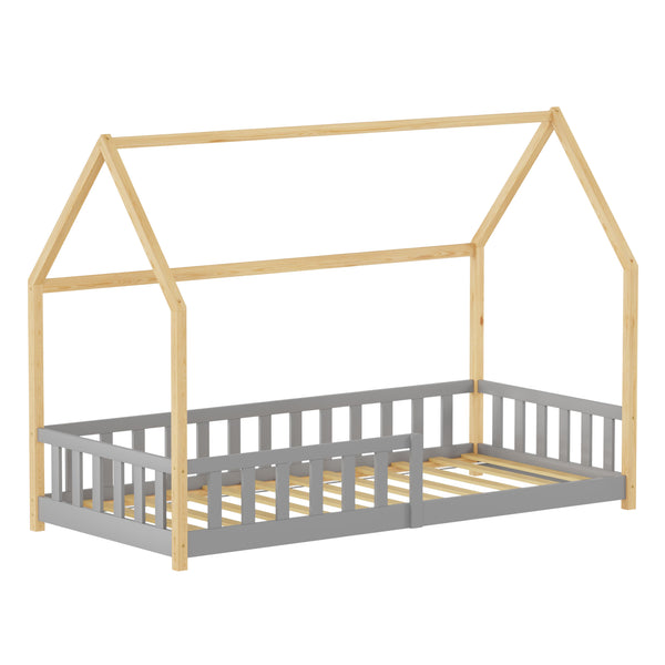 Kinderbed Hesel huisbed met uitvalbeveiliging [en.casa]