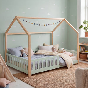 Kinderbed Hesel huisbed met uitvalbeveiliging [en.casa]
