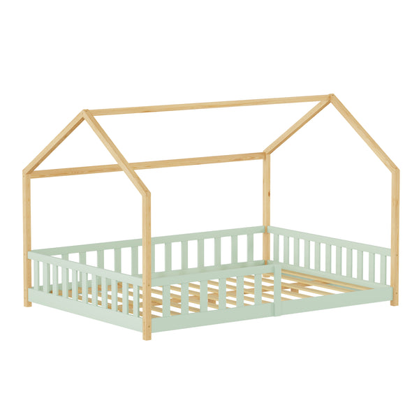 Kinderbed Hesel huisbed met uitvalbeveiliging [en.casa]