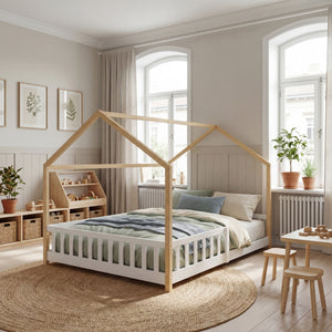 Kinderbed Hesel huisbed met uitvalbeveiliging [en.casa]