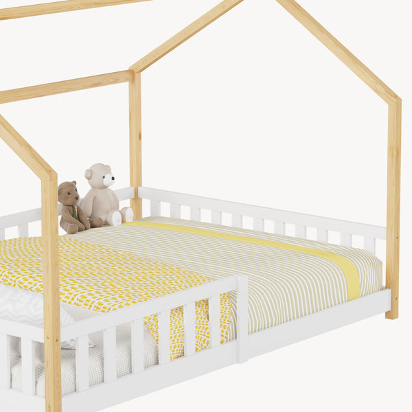 Kinderbed Hesel huisbed met uitvalbeveiliging [en.casa]