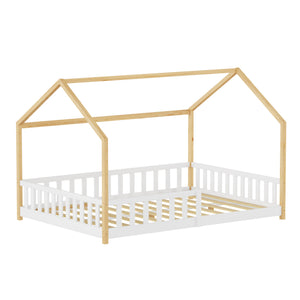 Kinderbed Hesel huisbed met uitvalbeveiliging [en.casa]
