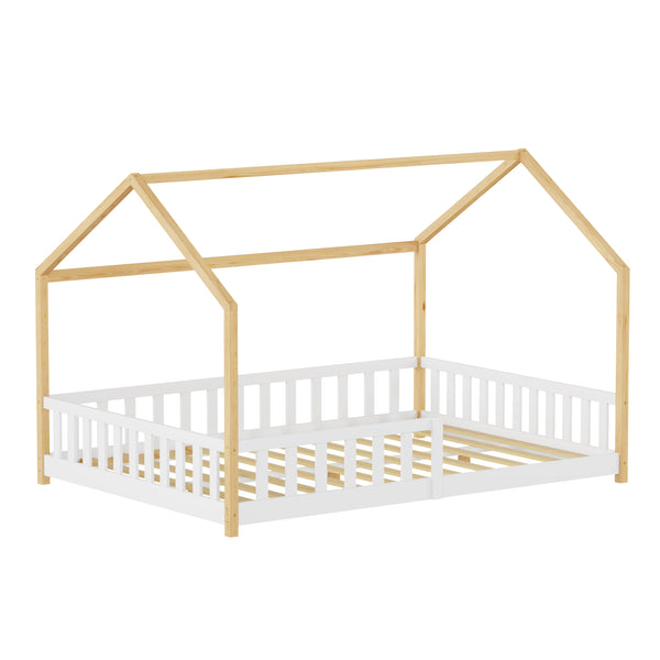 Kinderbed Hesel huisbed met uitvalbeveiliging [en.casa]