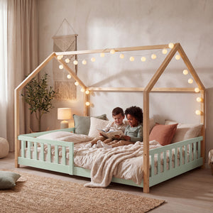 Kinderbed Hesel huisbed met uitvalbeveiliging [en.casa]
