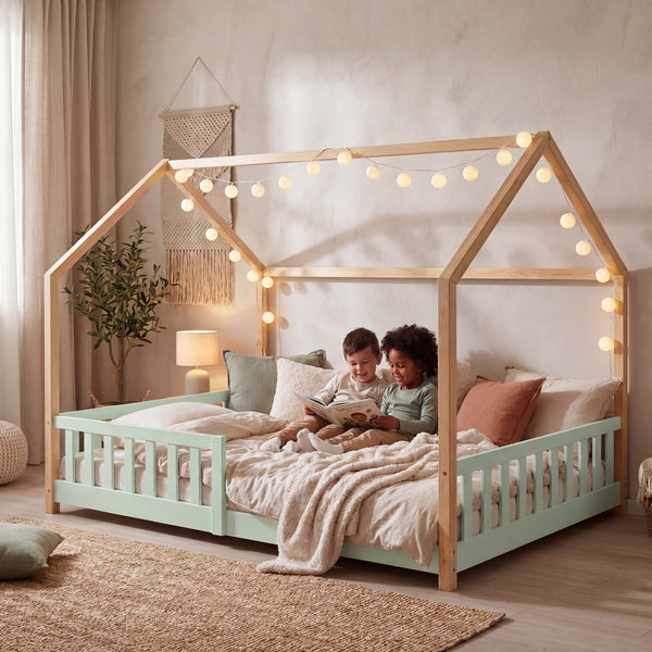 Kinderbed Hesel huisbed met uitvalbeveiliging [en.casa]