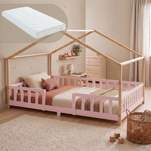Kinderbed Treviolo met uitvalbeveiliging en matras [en.casa]