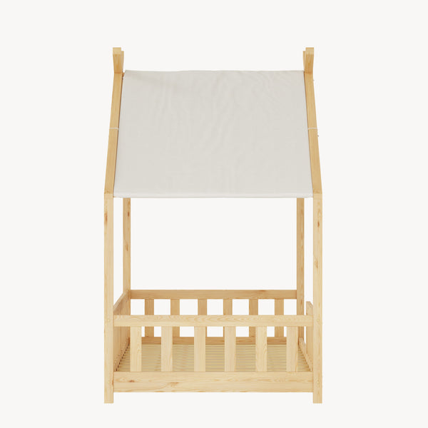 Lit cabane Rila style Montessori avec matelas 90 x 200 cm [en.casa]