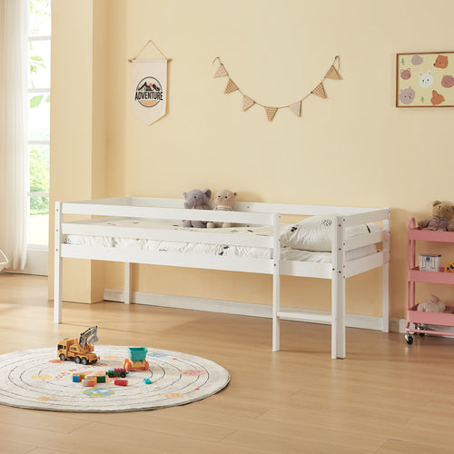 Kinderbed Siikalatva met bedbodem 90x200 cm wit [en.casa]
