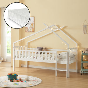 Kinderbed Sotkamo huisbed met matras 90x200 cm [en.casa]