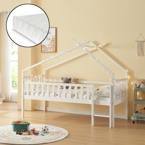 Kinderbed Sotkamo huisbed met matras 90x200 cm [en.casa]