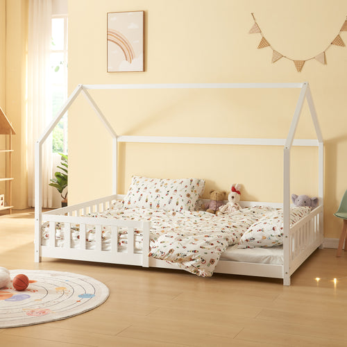 Kinderbed Hesel huisbed met uitvalbeveiliging [en.casa]