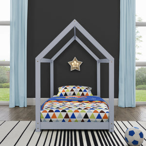 Kinderbed Netstal houten bed huisbed 90x200 cm - 4 kleuren