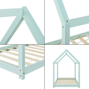 Kinderbed Netstal houten bed huisbed 90x200 cm - 4 kleuren