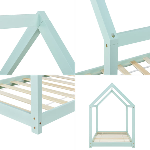 Kinderbed Netstal houten bed huisbed 90x200 cm - 4 kleuren