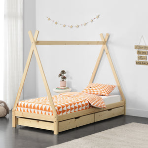 Kinderbed Tipi met bedlades 90x200 cm - 2 varianten