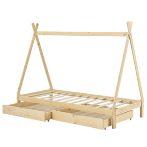 Kinderbed Tipi met bedlades 90x200 cm - 2 varianten