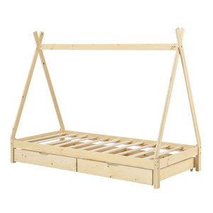 Kinderbed Tipi met bedlades 90x200 cm - 2 varianten