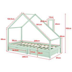 Kinderbed Assling met 2 lades 206x97x162 cm - 4 varianten