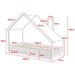 Kinderbed Assling met 2 lades 206x97x162 cm - 4 varianten
