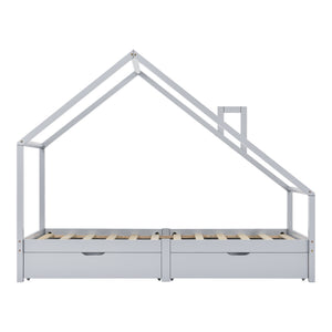 [en.casa] Kinderbed Assling 90x200 cm met matras en 2 lades - 4 varianten
