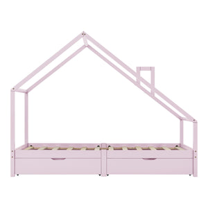 [en.casa] Kinderbed Assling 90x200 cm met matras en 2 lades - 4 varianten
