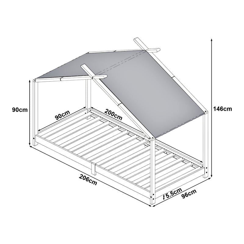 Maatschets Kinderbed Brome huisbed 90x200 cm [en.casa]