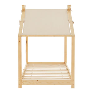 Lit cabane enfant Brome 90x200 cm en bois de pin avec sommier [en.casa]
