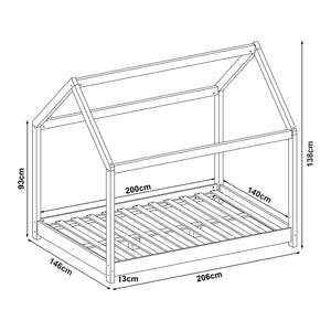[en.casa] Kinderbed Cerro huisbed met bedbodem - 8 varianten
