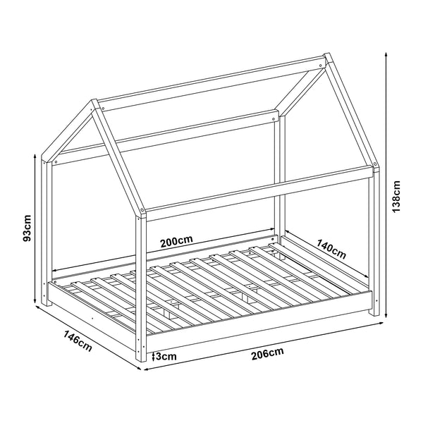 [en.casa] Kinderbed Cerro huisbed met bedbodem - 8 varianten