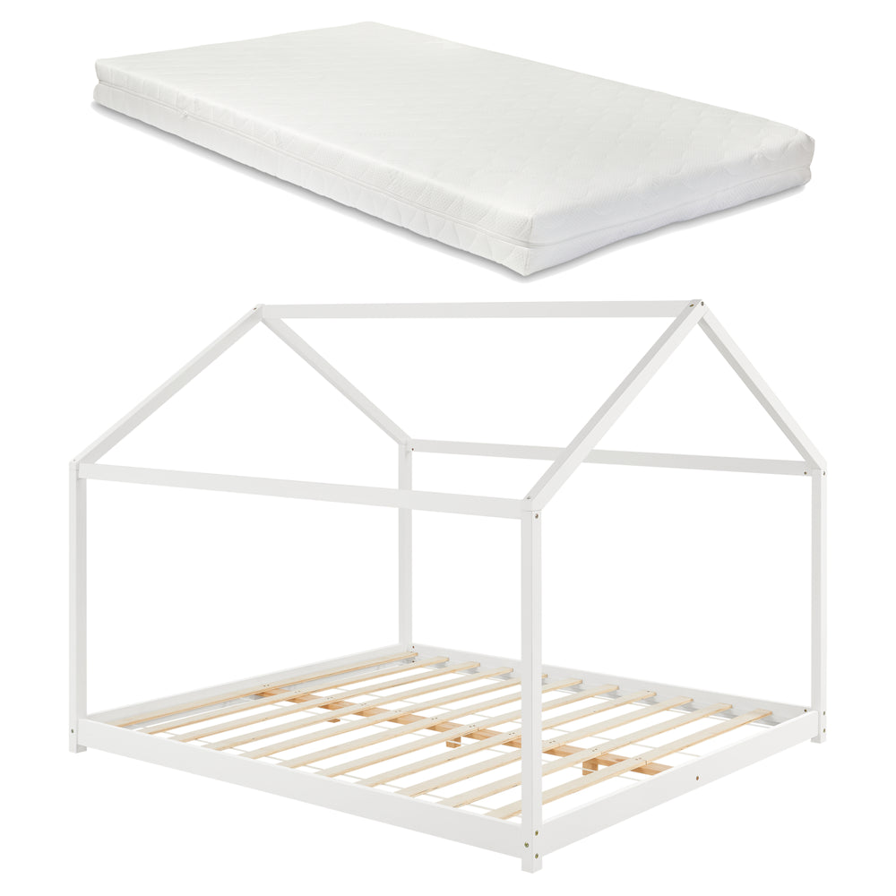 Kinderbed Cerro met koudschuimmatras Wit in verschillende maten [en.casa] - premiumXL